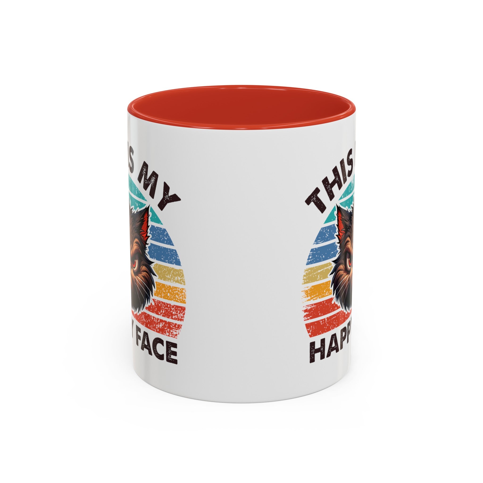 grumpy cat this is my happy face Accent Coffee Mug (11, 15oz) by the x m world