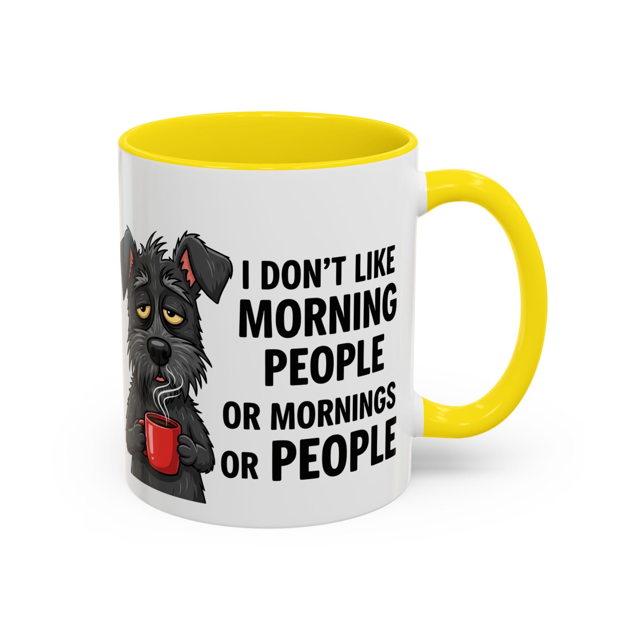 Funny Dog Coffee Mug - "I Don't Like Morning People"