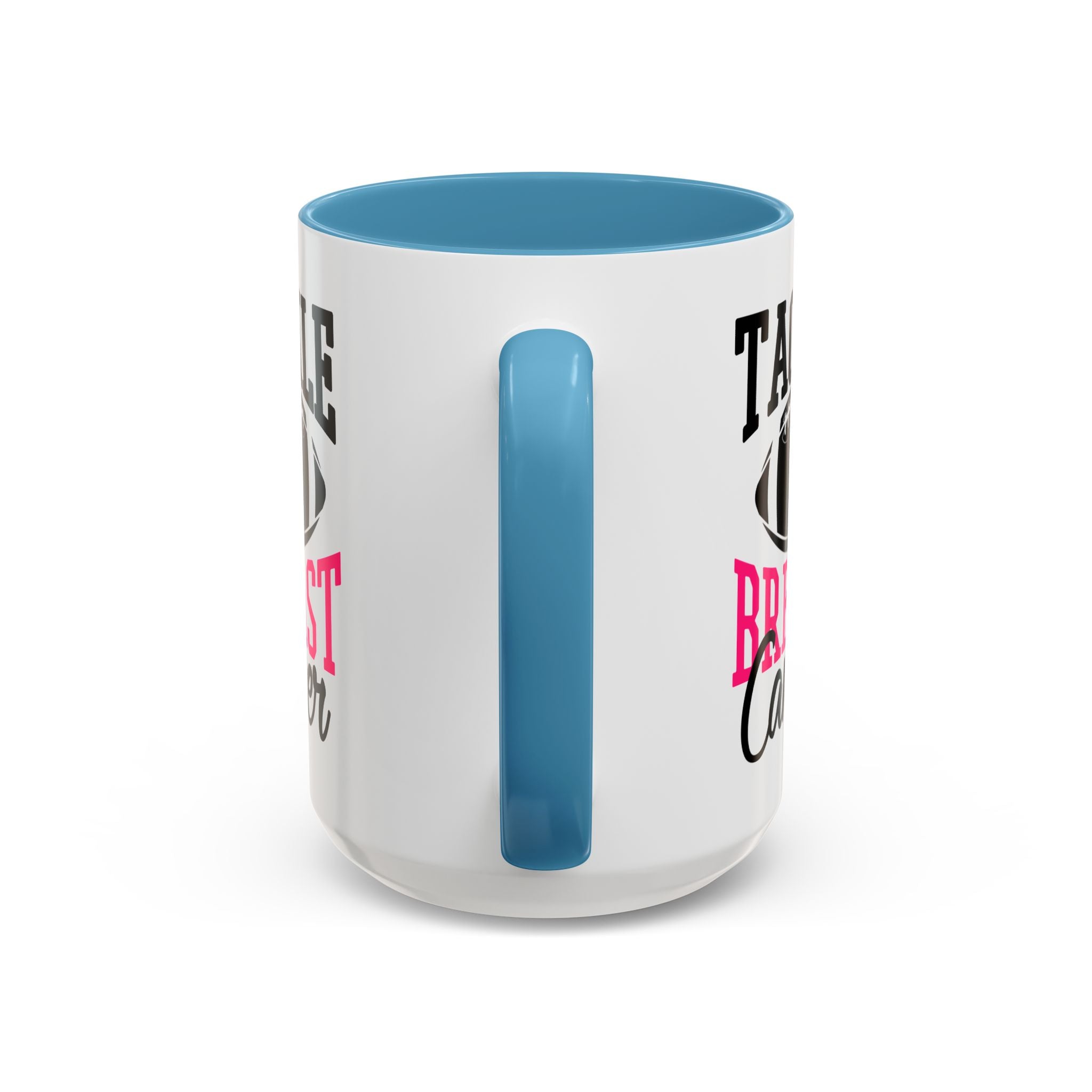 Tackle Breast Cancer Coffee Mug, Supportive Gift for Football Fans, Awareness Mug, Cheer Team Spirit, Fundraiser Drinkware