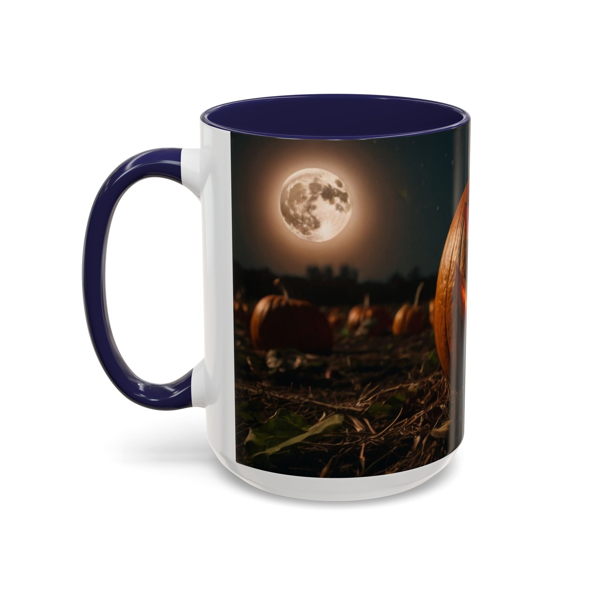 Halloween Pumpkin Accent Coffee Mug - Spooky Design for Fall Celebrations horror full moon