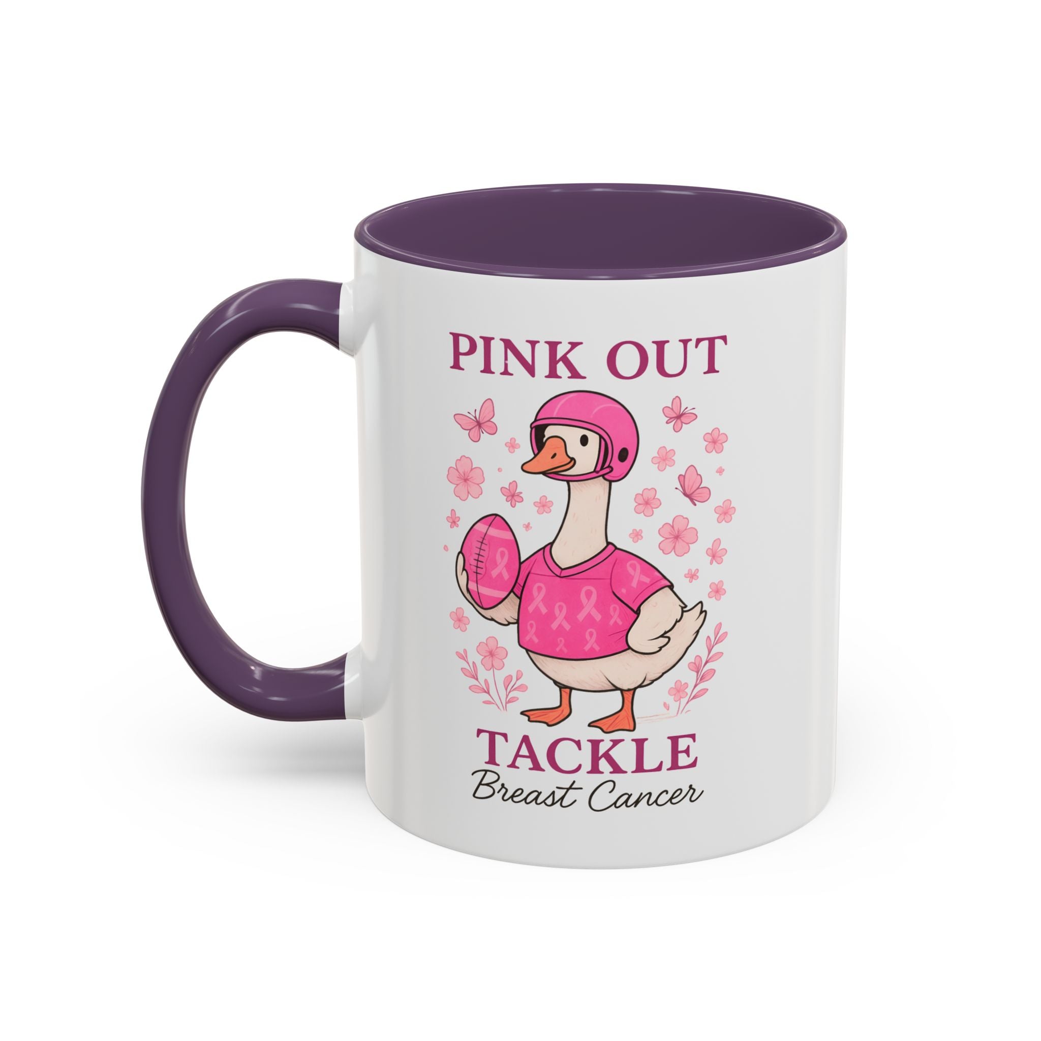 Breast Cancer Awareness Coffee Mug, Pink Out Tackle Duck Design, Supportive Gift for Fighters & Survivors, Cheerful Office Decor, [...]
