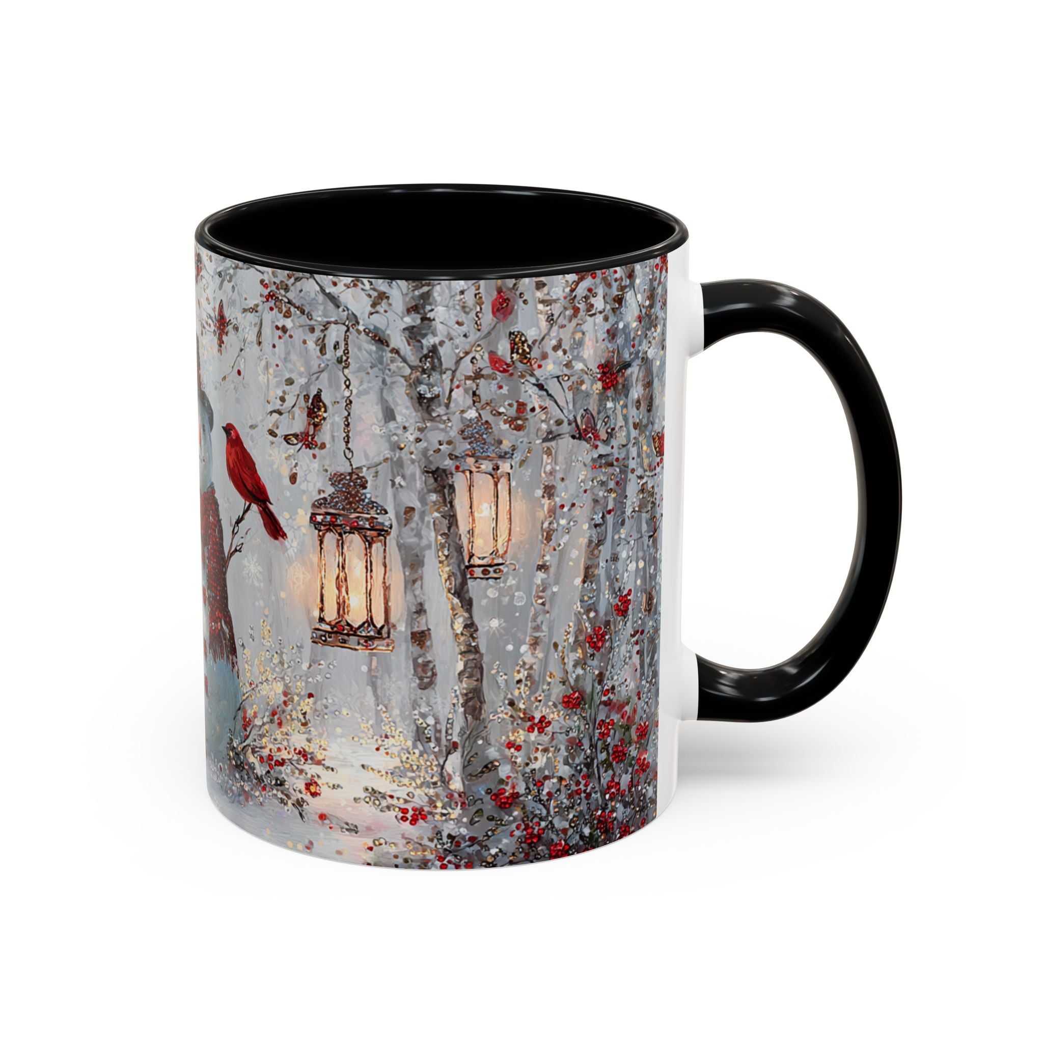 Winter Wonderland Coffee Mug - Snowman & Cardinals Design (11/15oz)