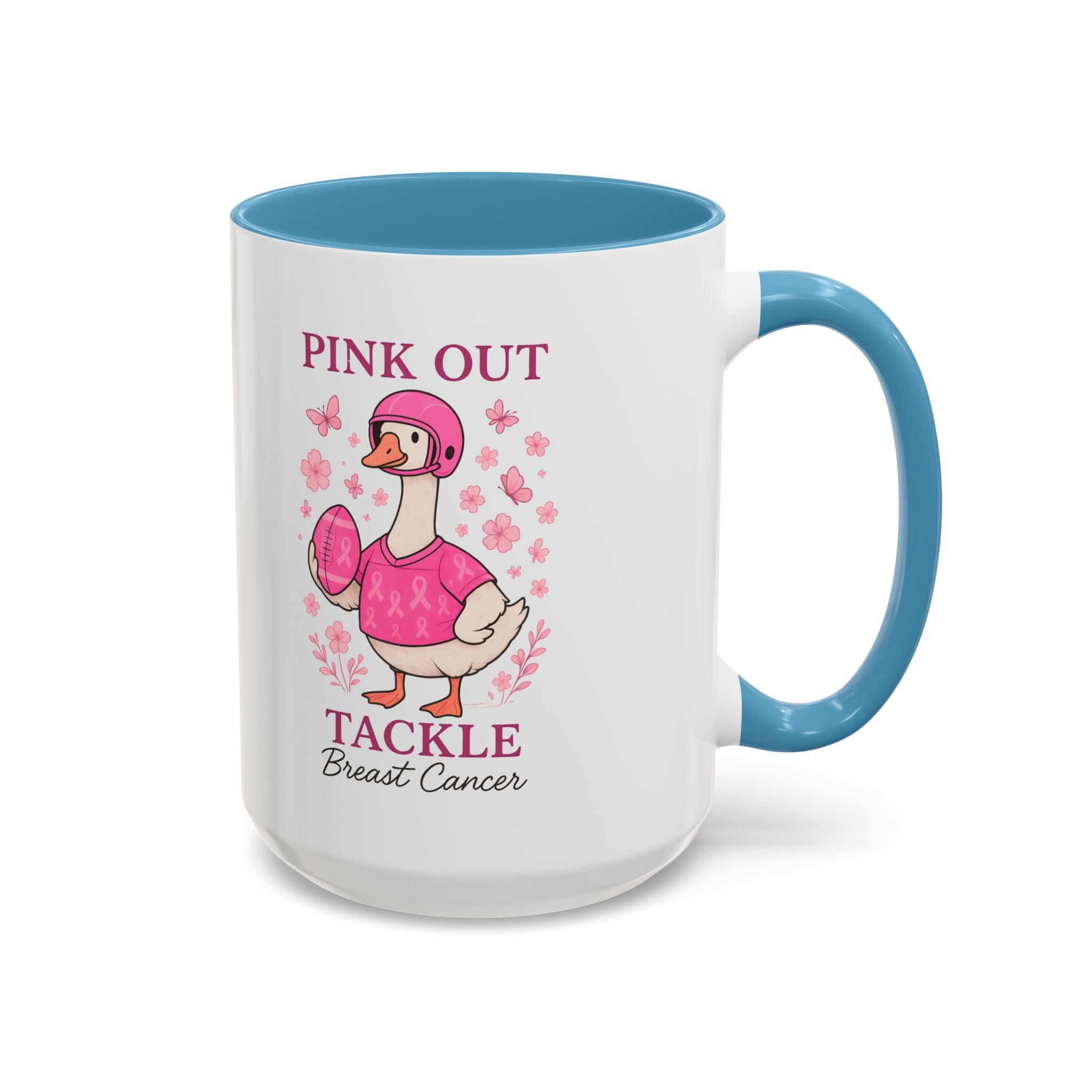 Breast Cancer Awareness Coffee Mug, Pink Out Tackle Duck Design, Supportive Gift for Fighters & Survivors, Cheerful Office Decor, [...]
