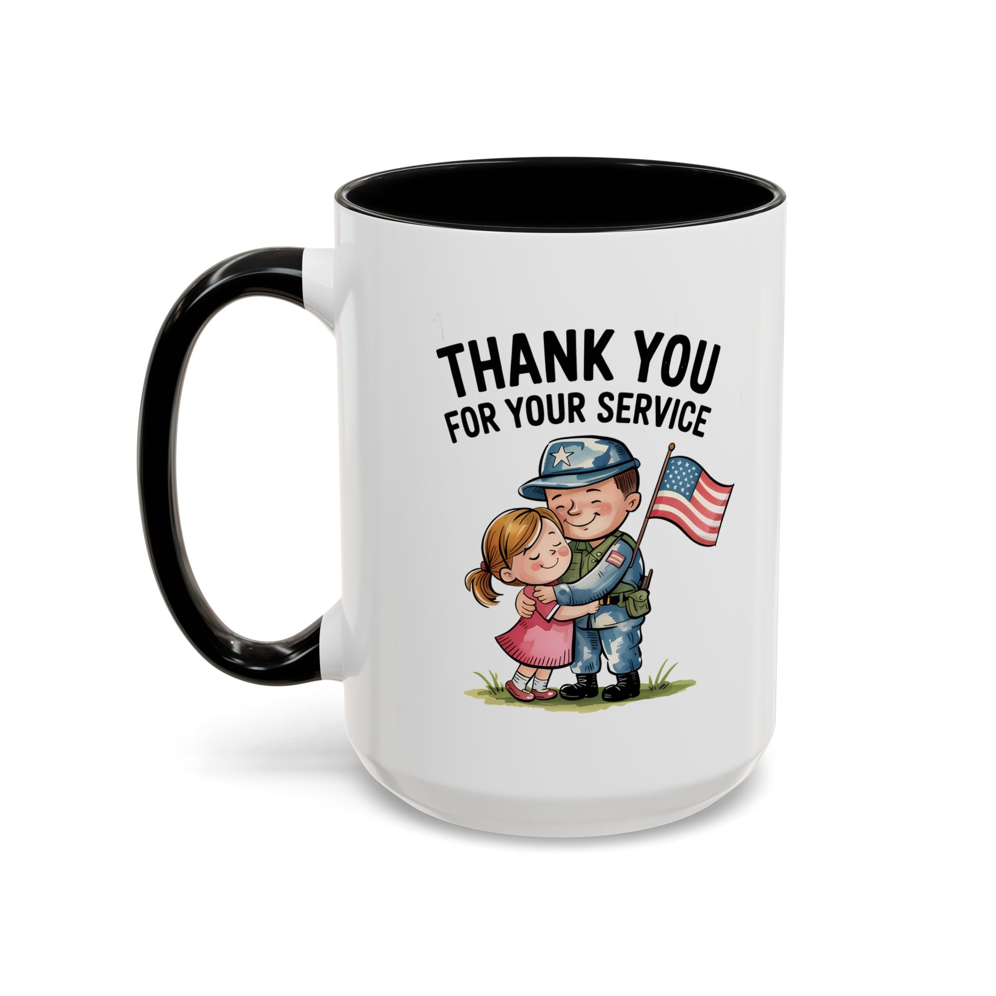 Thank You for Your Service Coffee Mug - 11oz & 15oz Accent Mugs for Veterans Appreciation