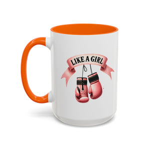 Boxing Motivation Coffee Mug | Like a Girl | Empowerment Gift, Sports Mug, Inspirational Gift, Fitness Accessory, Coffee Lover