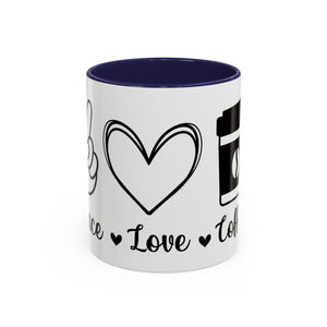 peace love coffee Accent Coffee Mug (11, 15oz)