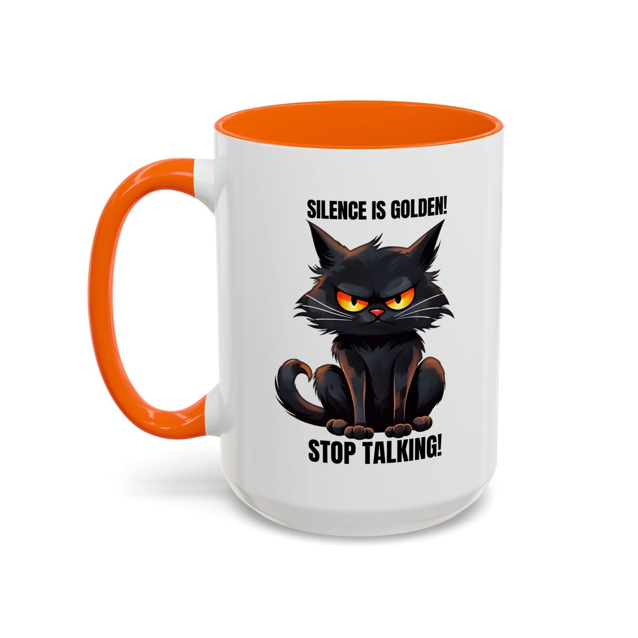 Funny Cat Mug | Silence Is Golden Coffee Cup | Gift for Cat Lovers | Humorous Kitchenware | Ceramic Teacup | Unique Animal Gifts