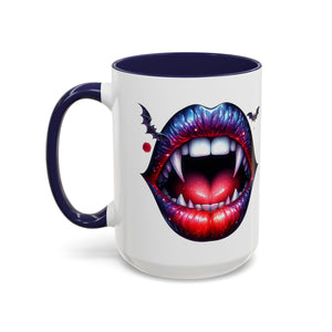 Vampire Lips Coffee Mug, Gothic Drinkware, Halloween Gift, Spooky Kitchen Decor, Vampires, Halloween Party Accessories