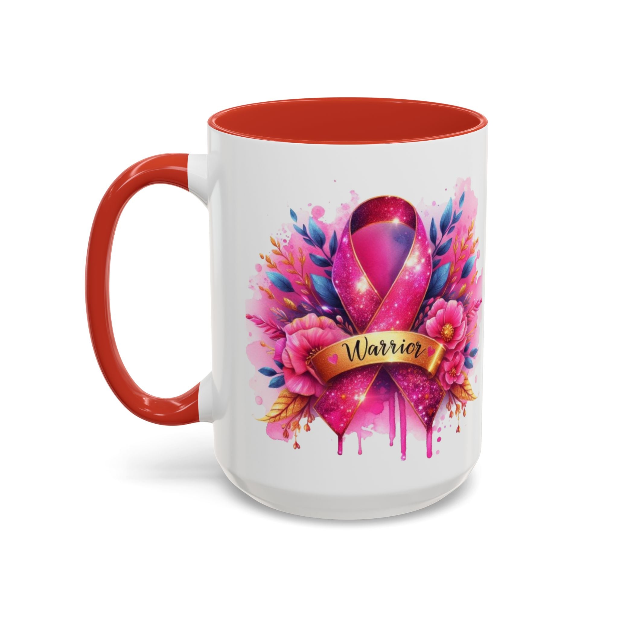 Inspirational Warrior Coffee Mug - Floral Design, Encouragement Gift, Cancer Awareness, Motivational Cup, Supportive Drinkware