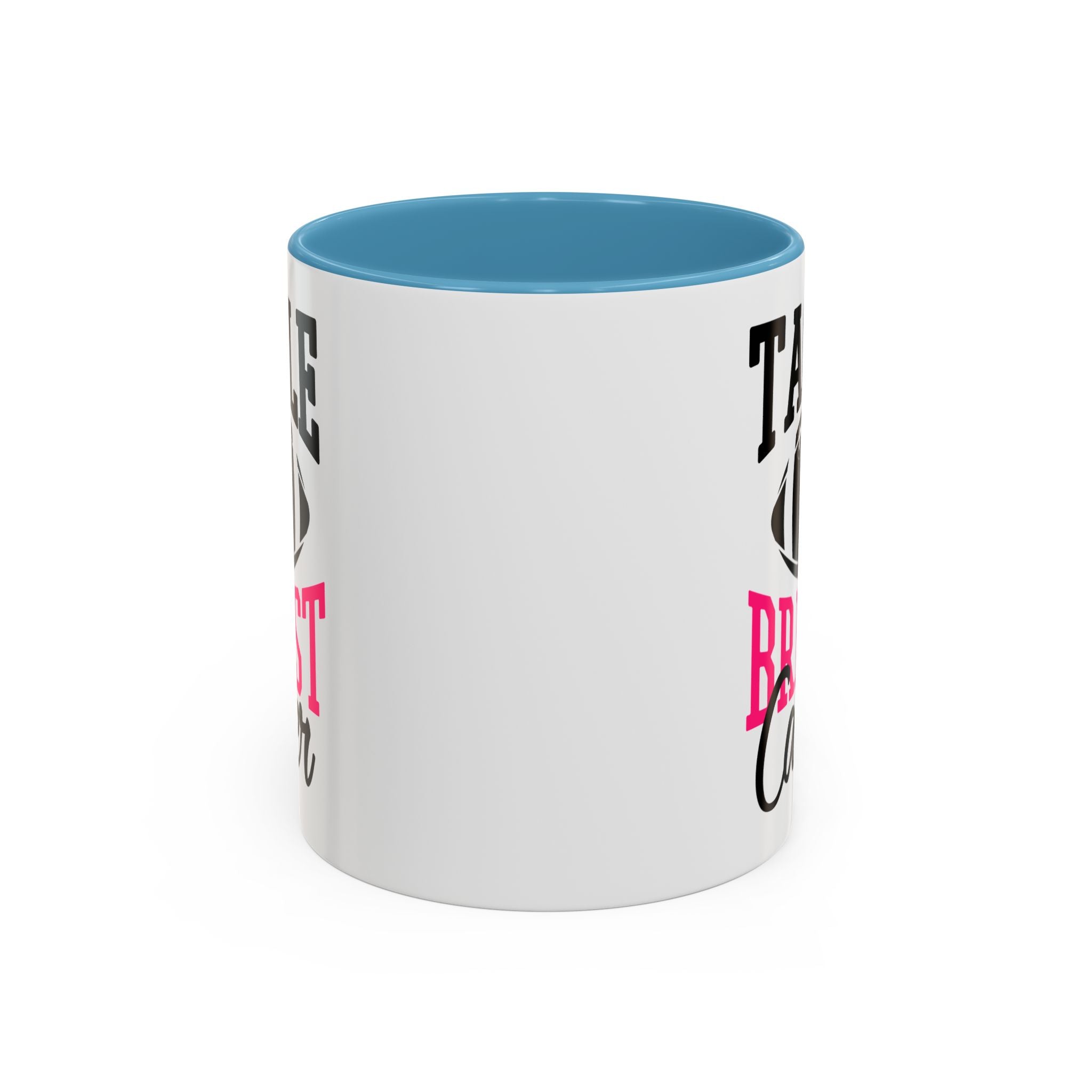 Tackle Breast Cancer Coffee Mug, Supportive Gift for Football Fans, Awareness Mug, Cheer Team Spirit, Fundraiser Drinkware