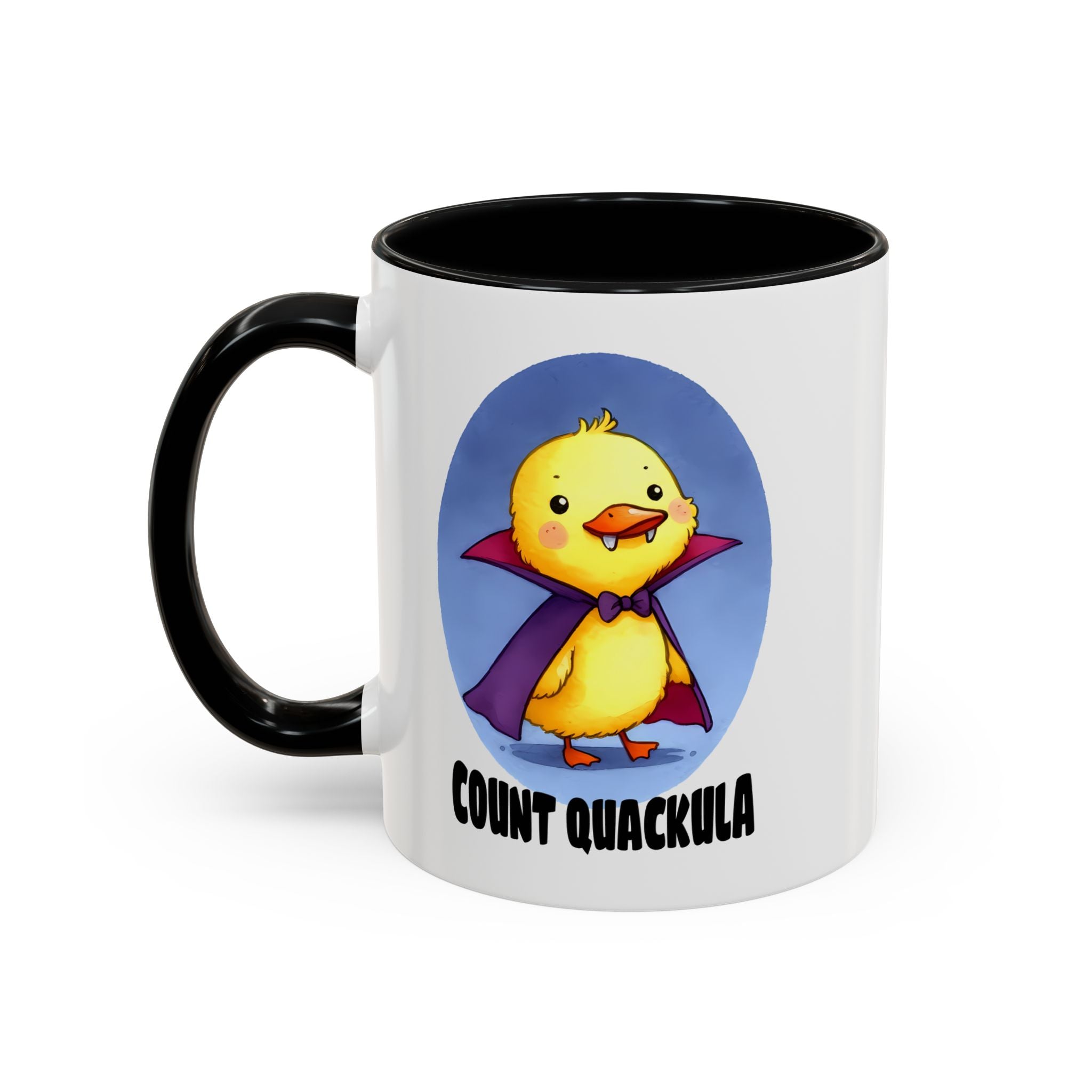 Cute Count Quackula Accent Coffee Mug - Adorable Gift for Coffee Lovers, Halloween Decor, Chick Collectors, Quirky Kitchen