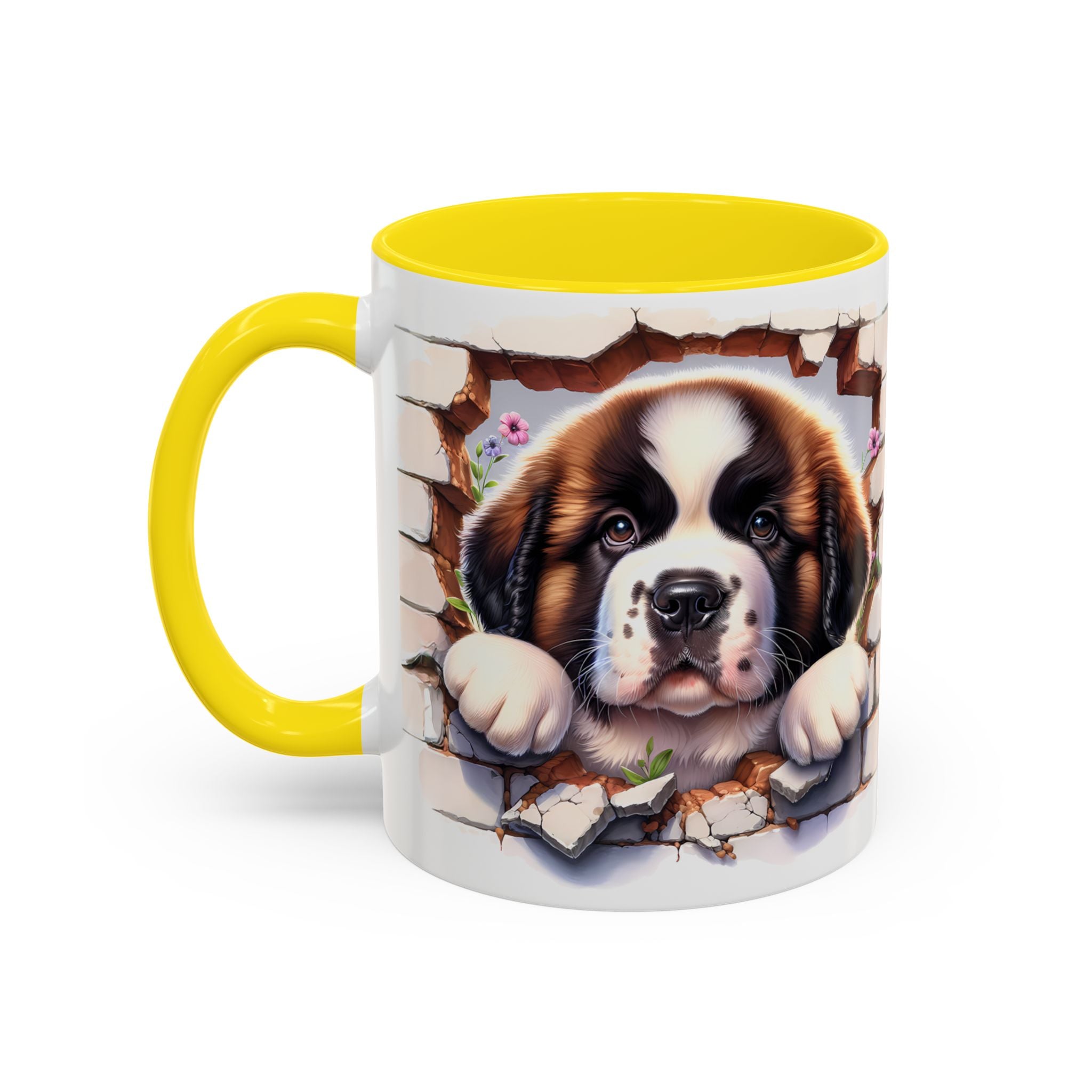 Cute Dog Breakthrough Accent Coffee Mug - Gift for Dog Lovers, Home Decor, Personalized Pet Mug, Puppy Lover's Kitchenware
