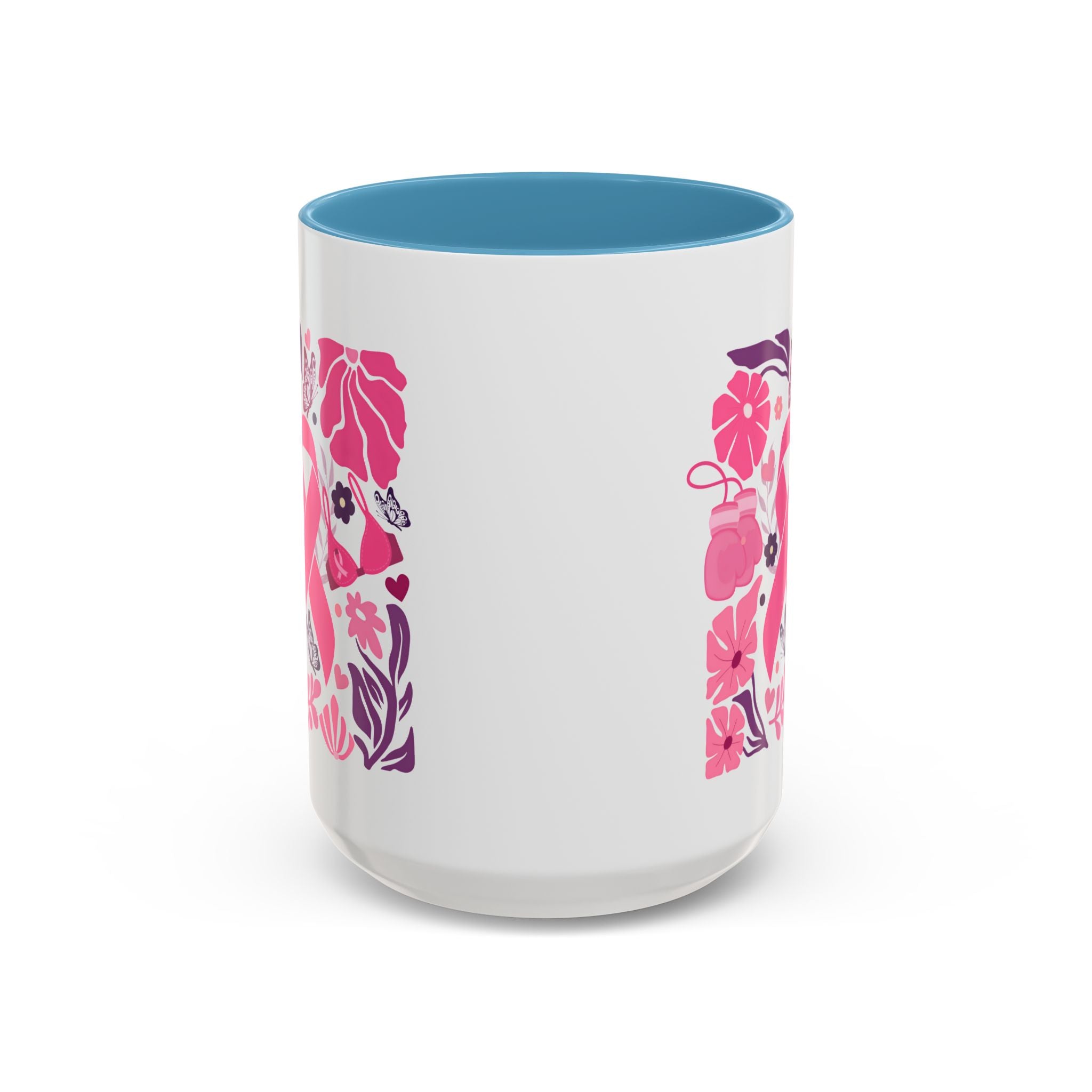 Pink Floral Awareness Coffee Mug, Breast Cancer Awareness Mug, Gift for Her, Supportive Drinkware, Motivational Mug
