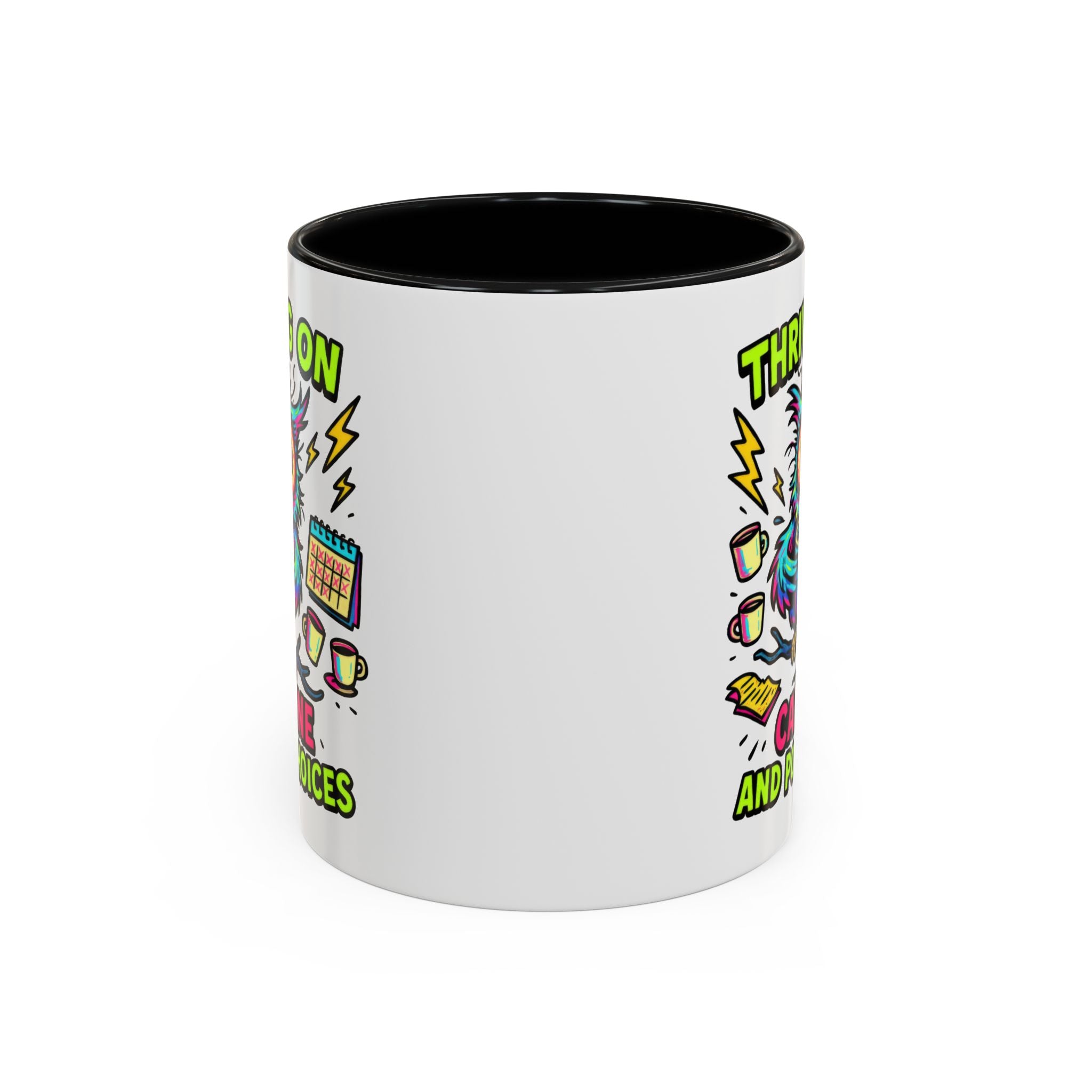 Thriving on Caffeine Mug | Funny Owl Coffee Cup | Gift for Coffee Lovers | Cute Kitchen Decor | Birthday, Holiday Gift