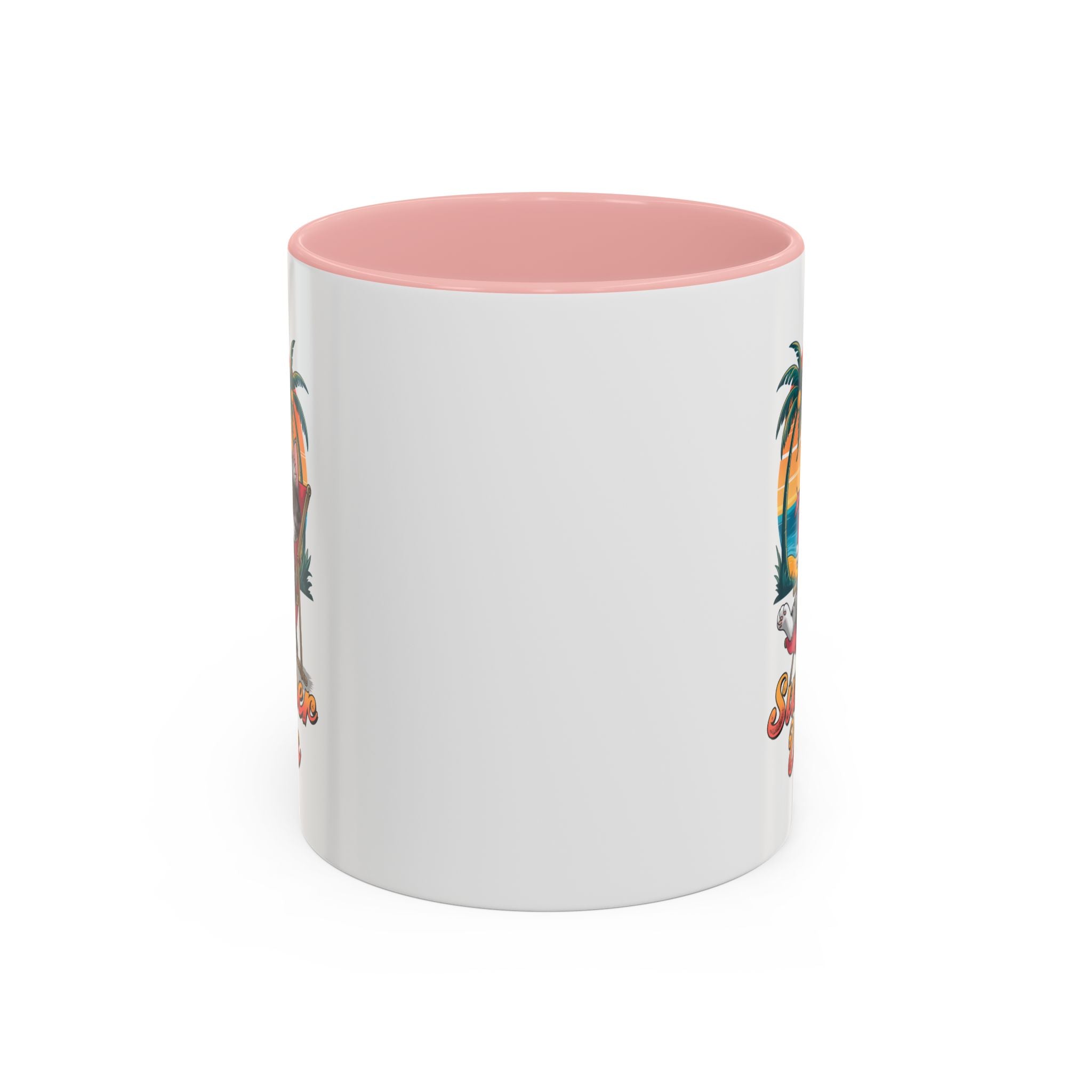 Summer Vibes Coffee Mug, Tropical Cat Mug, Beach Lover Gift, Fun Animal Sipware, Vacation-themed Drinkware, Pet Lover Cup
