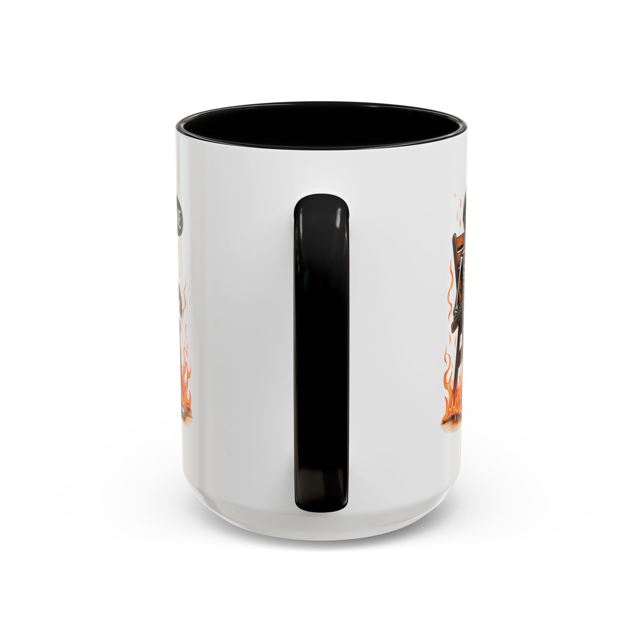 Funny I'M fine  Skeleton on fire Coffee Mug - Humor Gift for Halloween, Coffee Lovers,  Decor, Gag Gift, 11-15oz Accent Mug