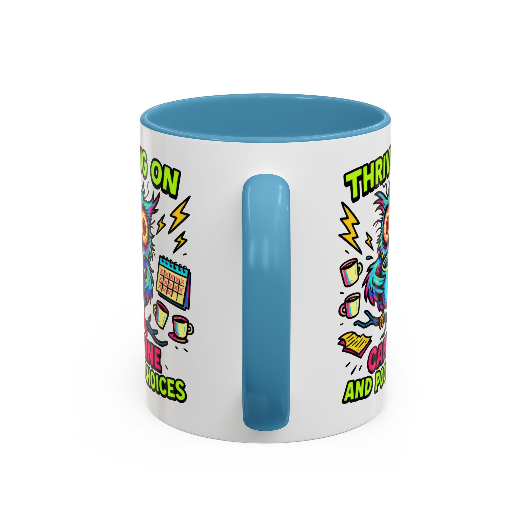 Thriving on Caffeine Mug | Funny Owl Coffee Cup | Gift for Coffee Lovers | Cute Kitchen Decor | Birthday, Holiday Gift