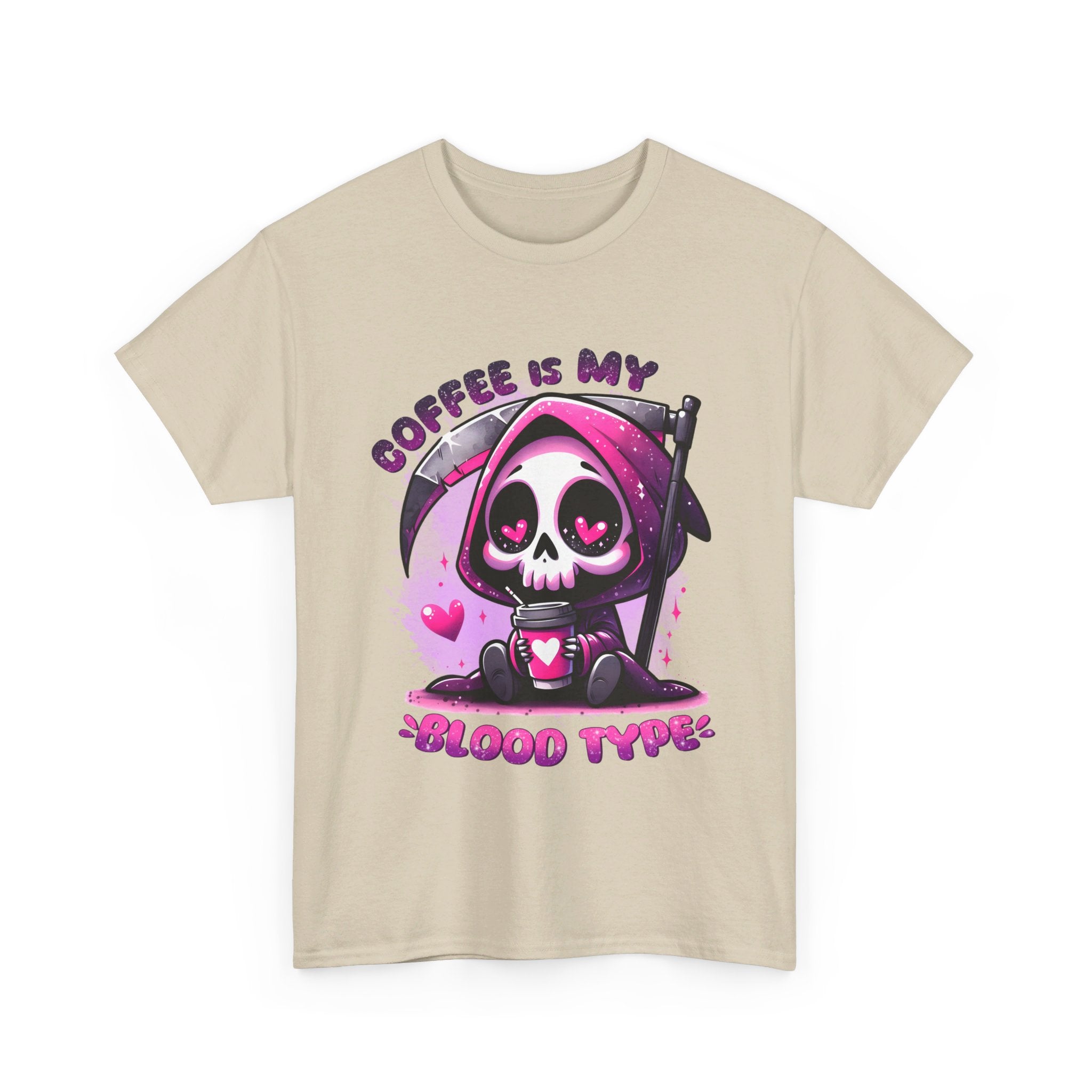 grim reaper coffee is my blood type Unisex Heavy Cotton Tee by the x m world