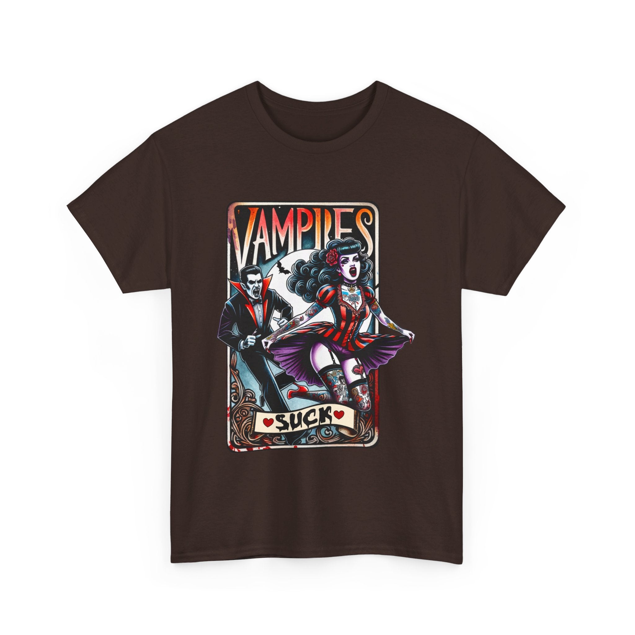 vampires suck horror art Unisex Heavy Cotton Tee men women