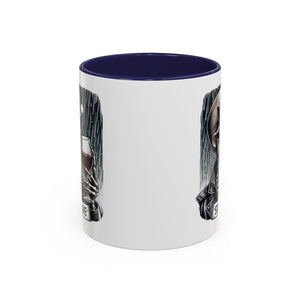 Stylish Skull Coffee Mug, Gothic Drinkware, Staying Alive Gift for Halloween, Funny Office Mug, Alternative Drinkware
