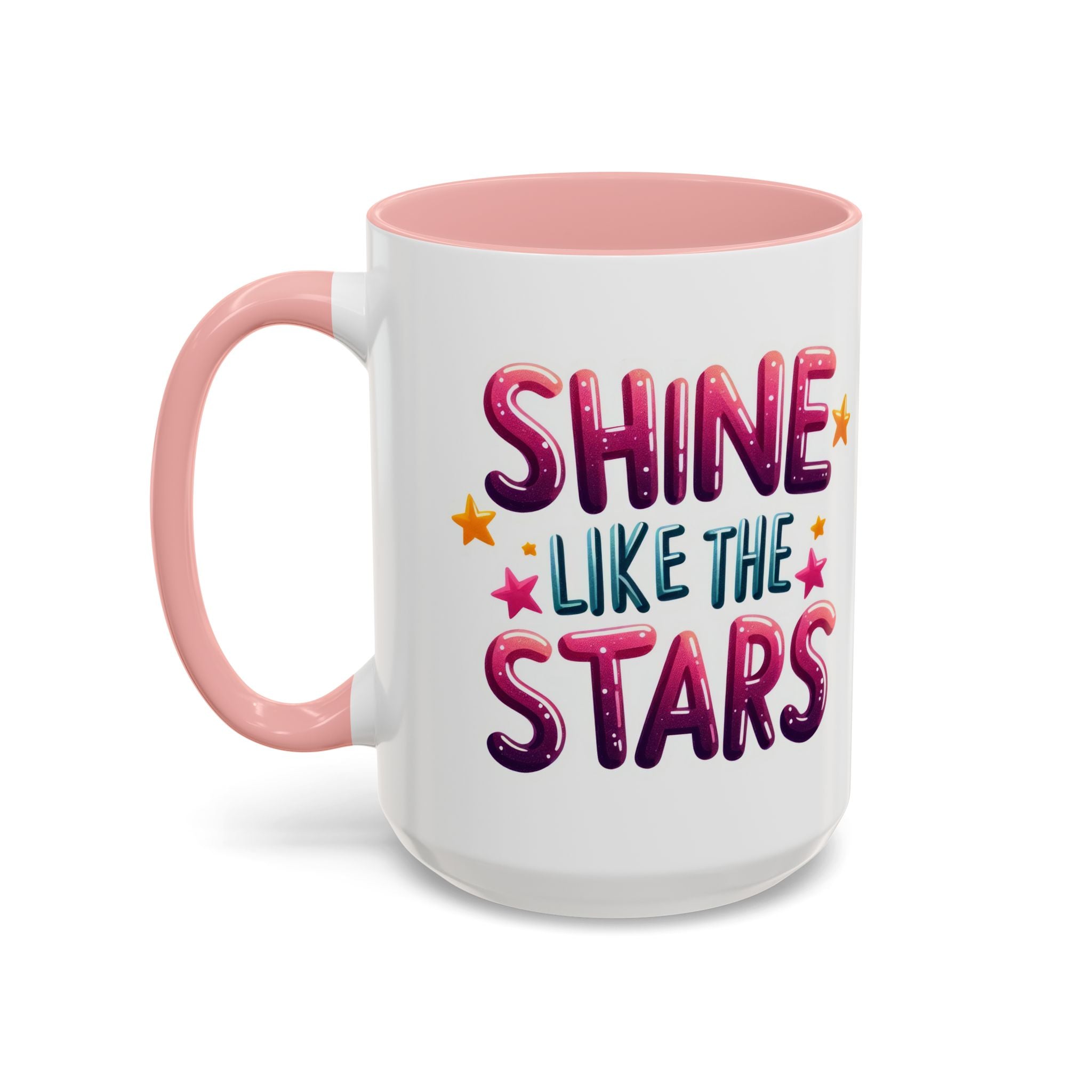 Accent Coffee Mug – "Shine Like the Stars" Inspirational Ceramic Mug