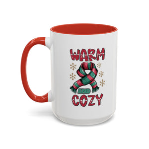 Warm & Cozy Holiday Accent Coffee Mug - Perfect for Winter Mornings, Christmas Gifts, Hot Beverage Lovers, Seasonal Decor, Cozy Vibes