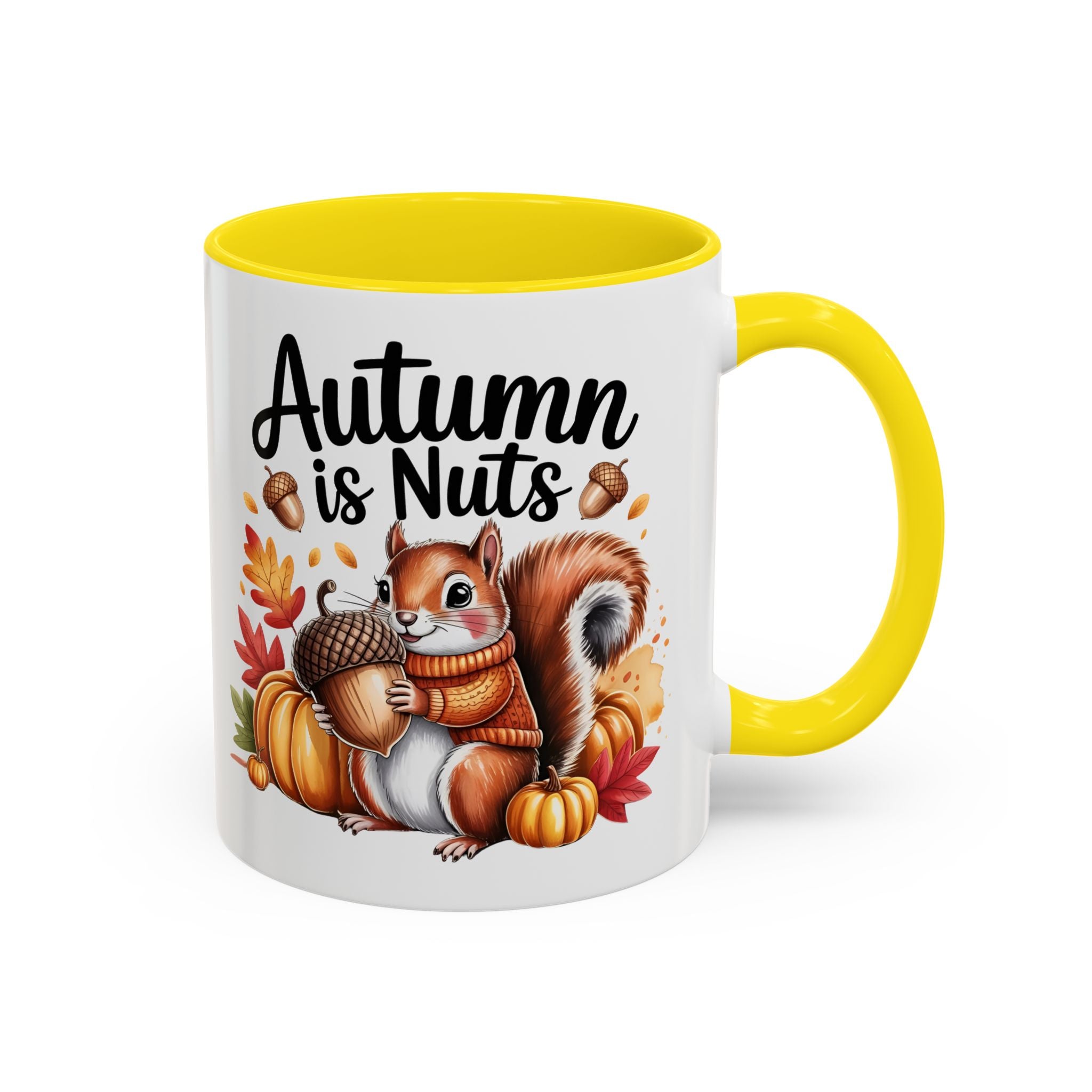 Autumn is nuts  Accent Coffee Mug - Perfect for Fall Celebrations nature and animal lovers