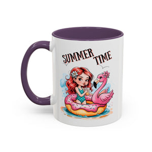 Summer Time Accent Coffee Mug - 11oz & 15oz funny cute girl floating
