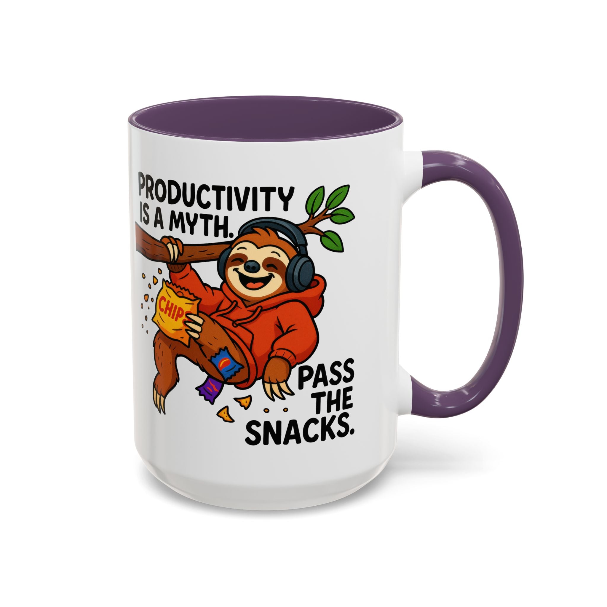 Funny Sloth Coffee Mug, Humor Mug Gift, Productivity Myth Mug, Cute Sloth Cup, Quirky Office Mug