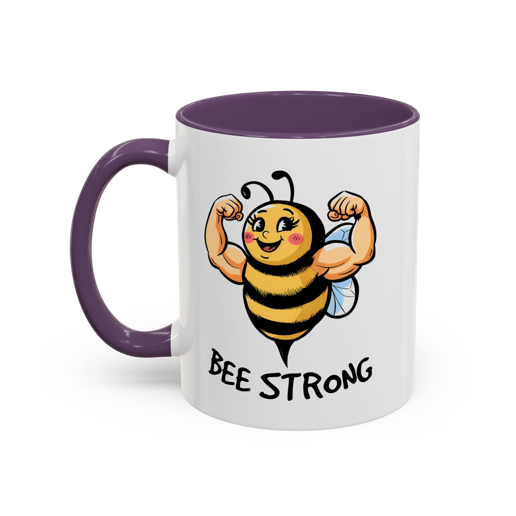 Bee Strong Accent Coffee Mug - Motivational Mug for Strength and mental health