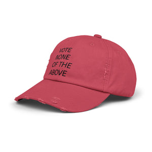 vote none of the above Unisex Distressed Cap