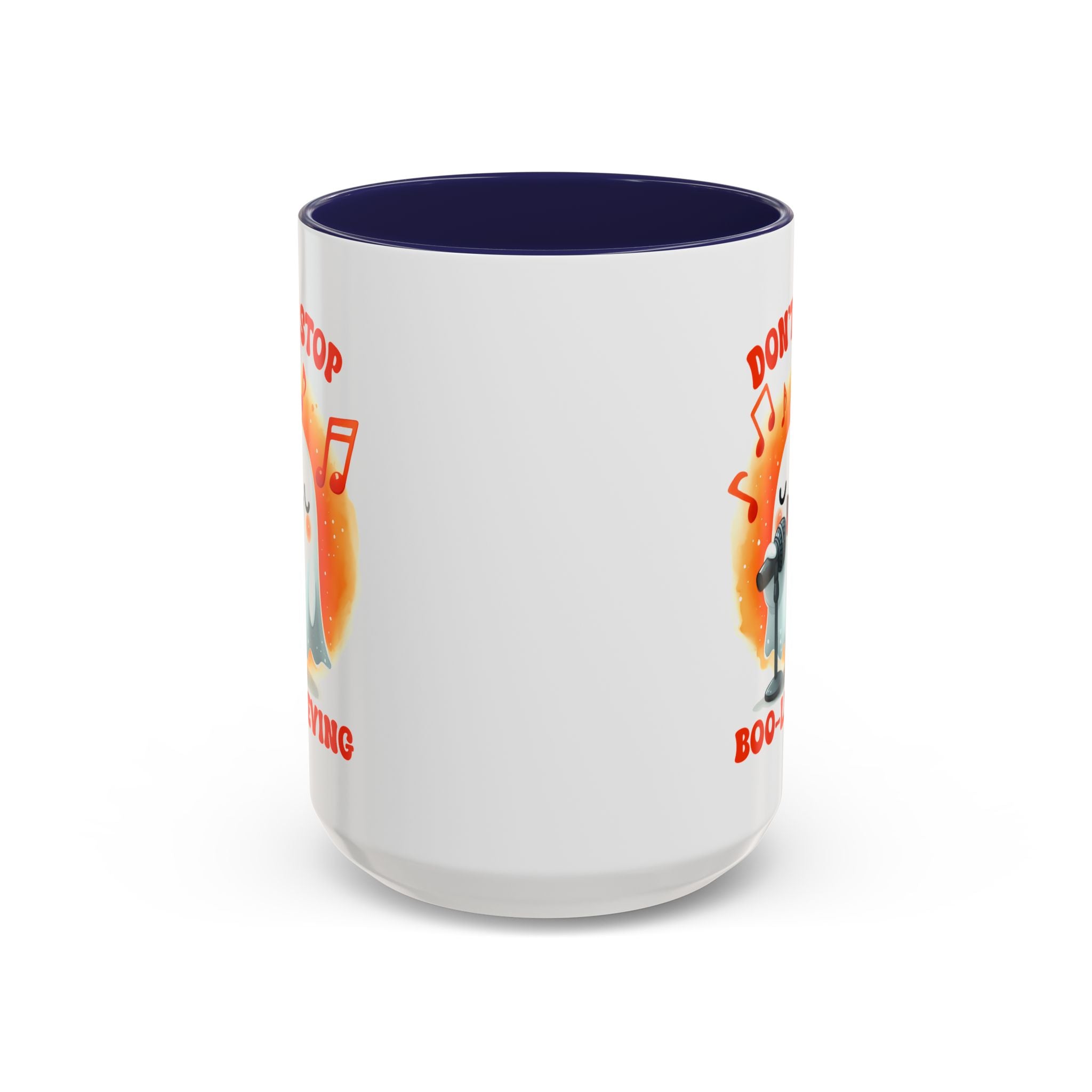 Ghost Coffee Mug, Perfect for Halloween, Fun Gift for Kids & Adults, Don't Stop Boo-lieving Mug, Caffeinated Spirits