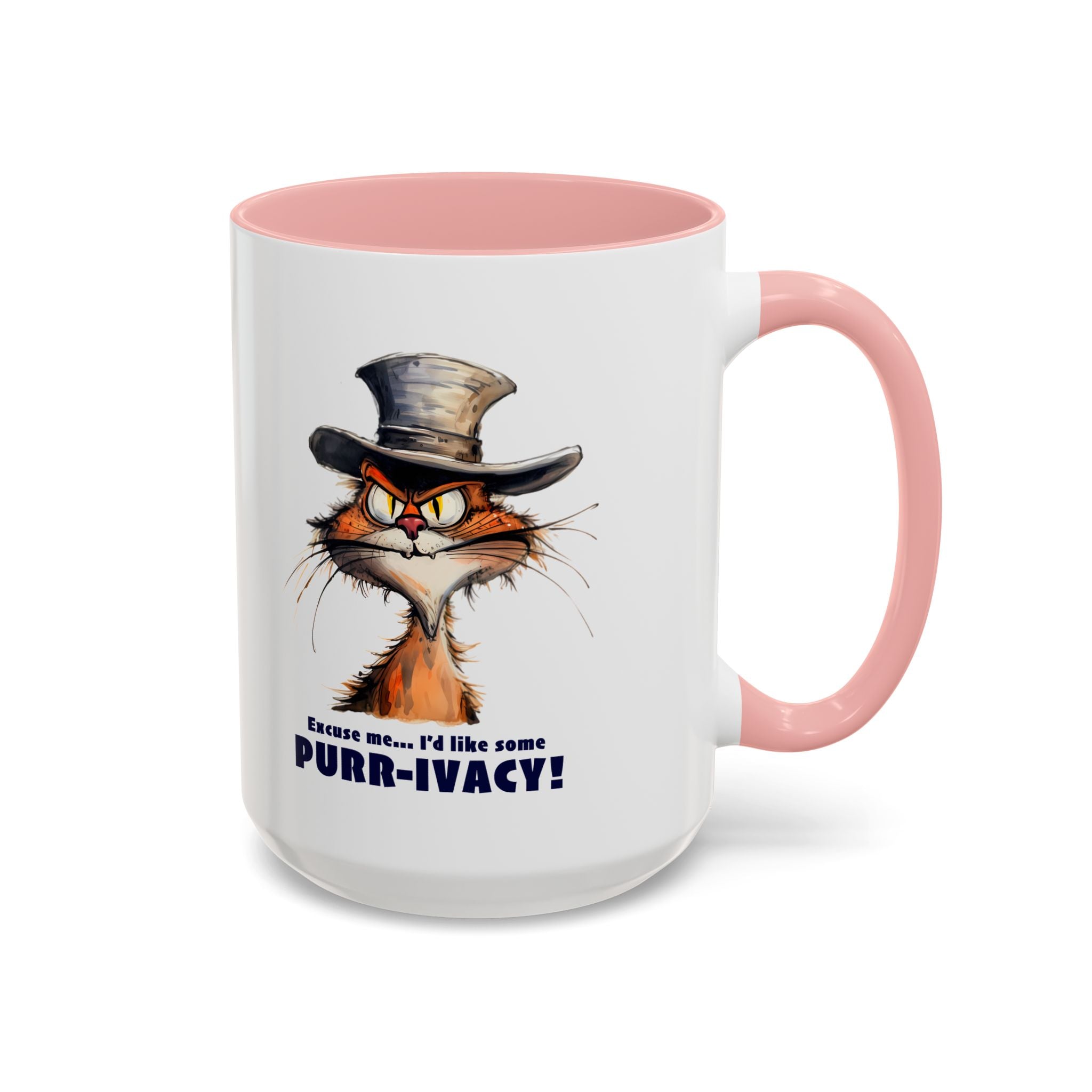 Funny Cat Coffee Mug - Purr-ivacy & Puppy Humor, Gifts for Cat Lovers, Home Office Accessories, Birthday, Pet Owner Mug