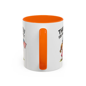 Thank You for Your Service Coffee Mug - 11oz & 15oz Accent Mugs for Veterans Appreciation