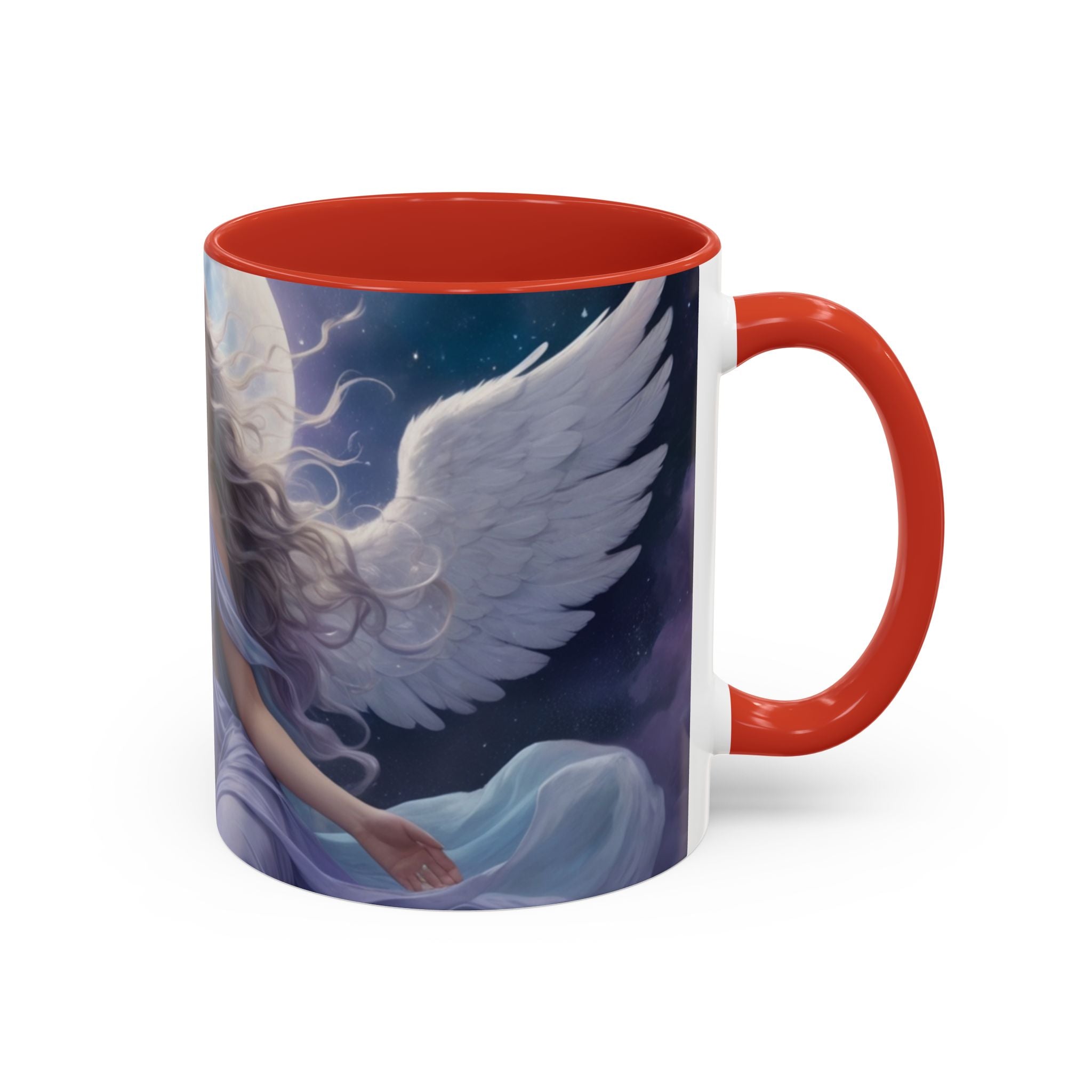 Celestial Angel Accent Coffee Mug - 11 & 15oz, Ethereal Design for Dreamy Coffee Lovers fantasy