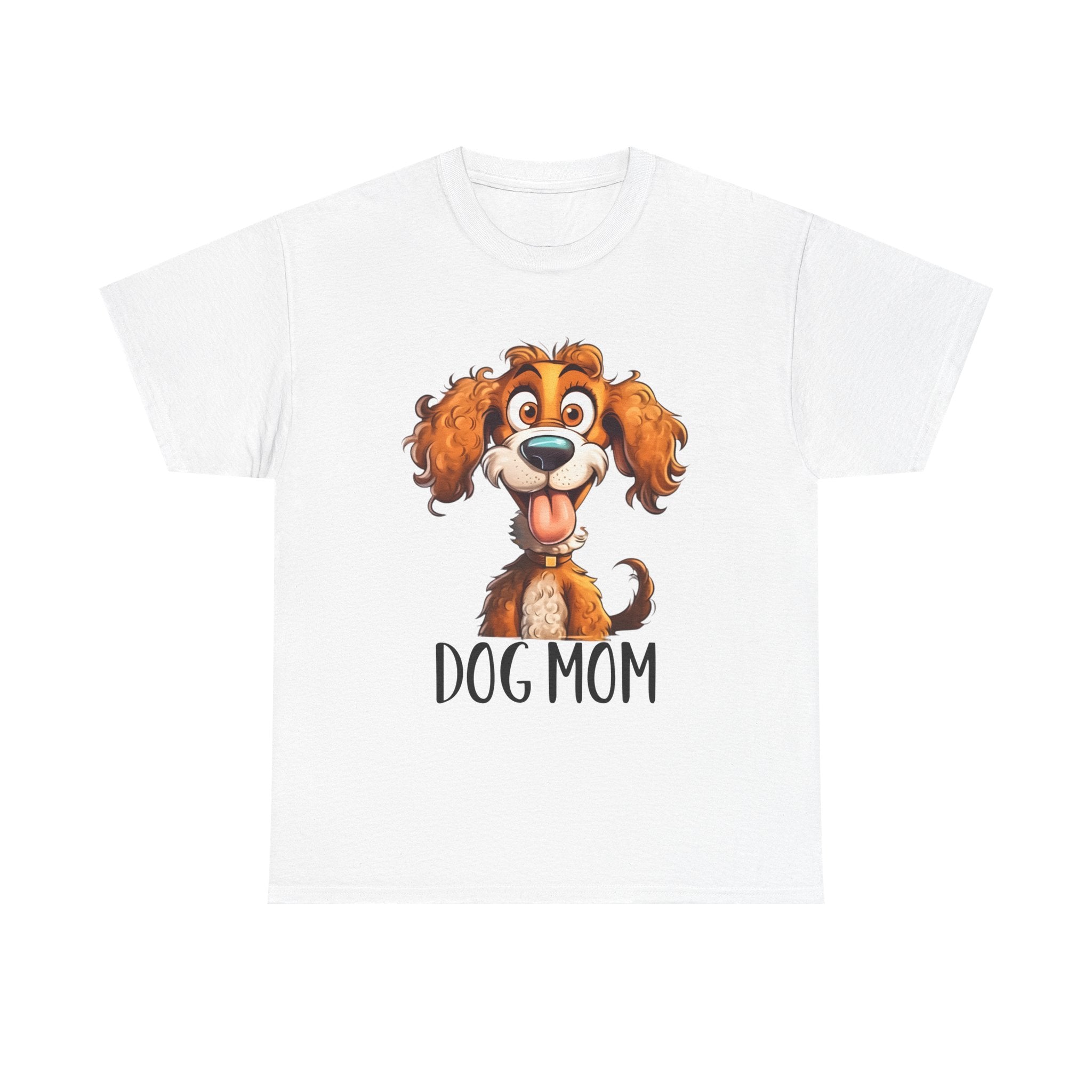 Dog Mom Unisex Heavy Cotton Tee, Pet Lover Shirt, Gift for Dog Lovers, Animal T-Shirt, Cute Dog Graphic Tee