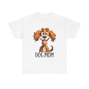 Dog Mom Unisex Heavy Cotton Tee, Pet Lover Shirt, Gift for Dog Lovers, Animal T-Shirt, Cute Dog Graphic Tee