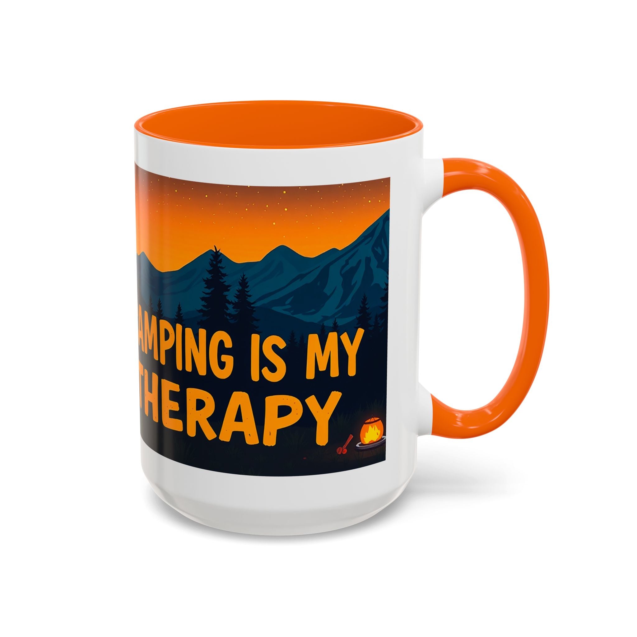 Camping Therapy Mug - Adventure Lover's Coffee Cup, Gift for Campers, Hiking Drinkware, Outdoorsy Coffee Mug, Nature Lover's Cup