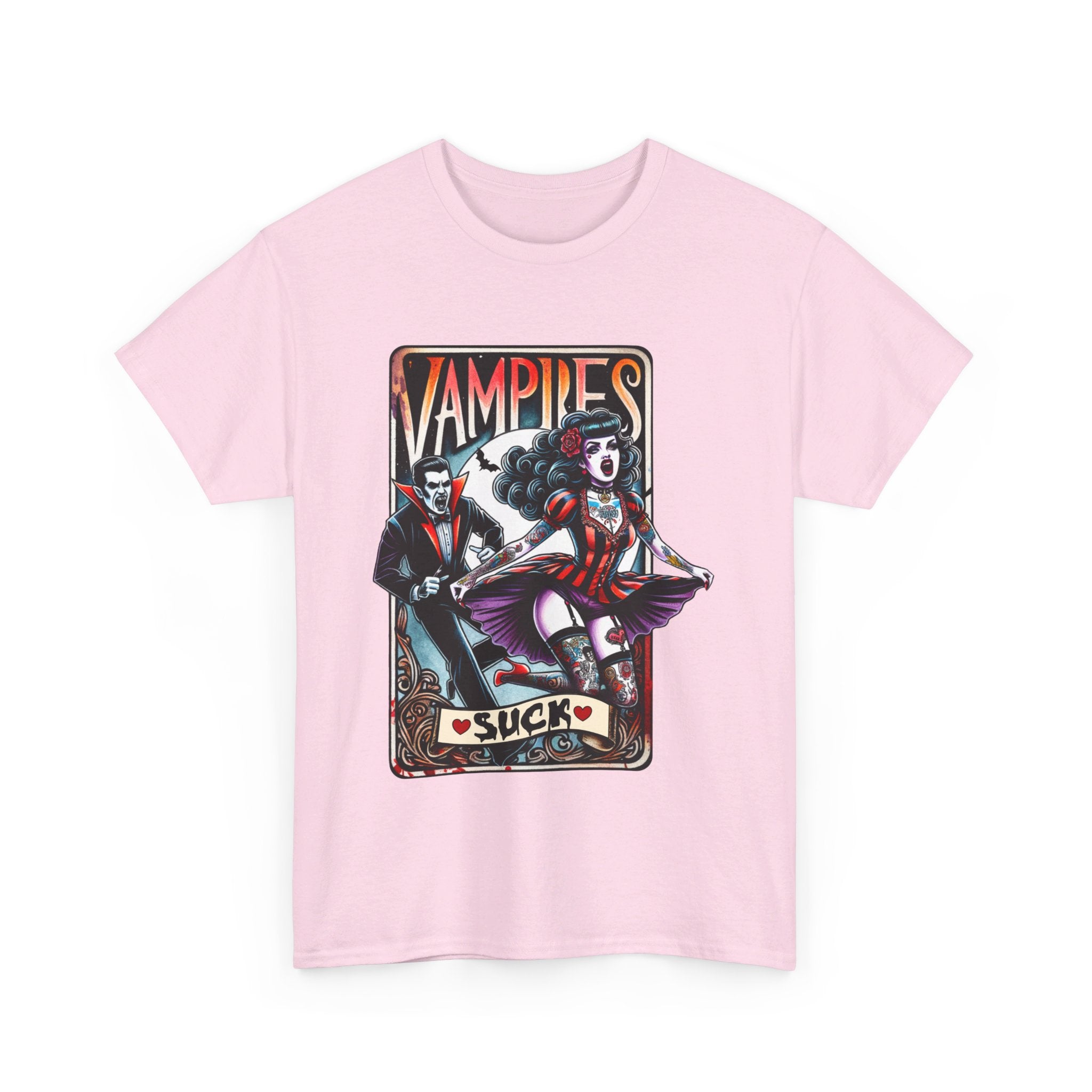 vampires suck horror art Unisex Heavy Cotton Tee men women