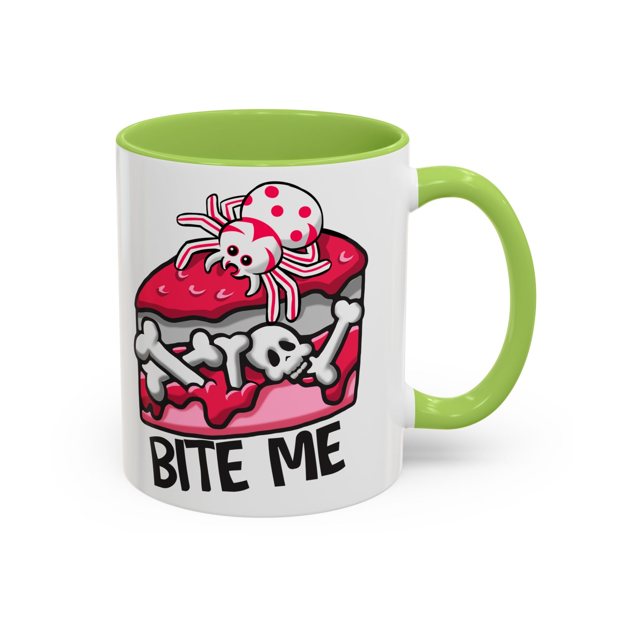Bite Me Coffee Mug — Cute Creepy Spider Cake Accent Mug anti valentine
