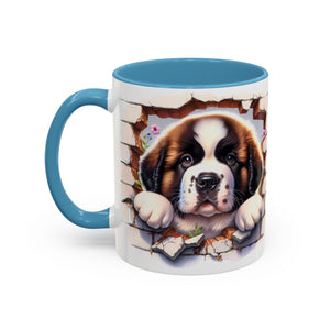 Cute Dog Breakthrough Accent Coffee Mug - Gift for Dog Lovers, Home Decor, Personalized Pet Mug, Puppy Lover's Kitchenware