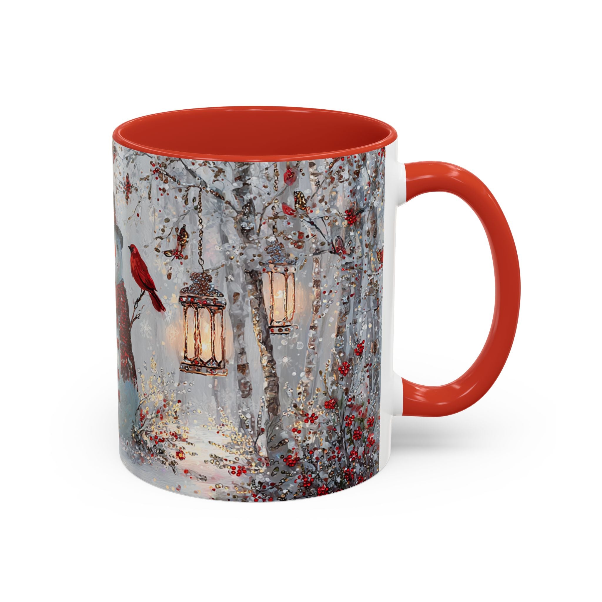 Winter Wonderland Coffee Mug - Snowman & Cardinals Design (11/15oz)