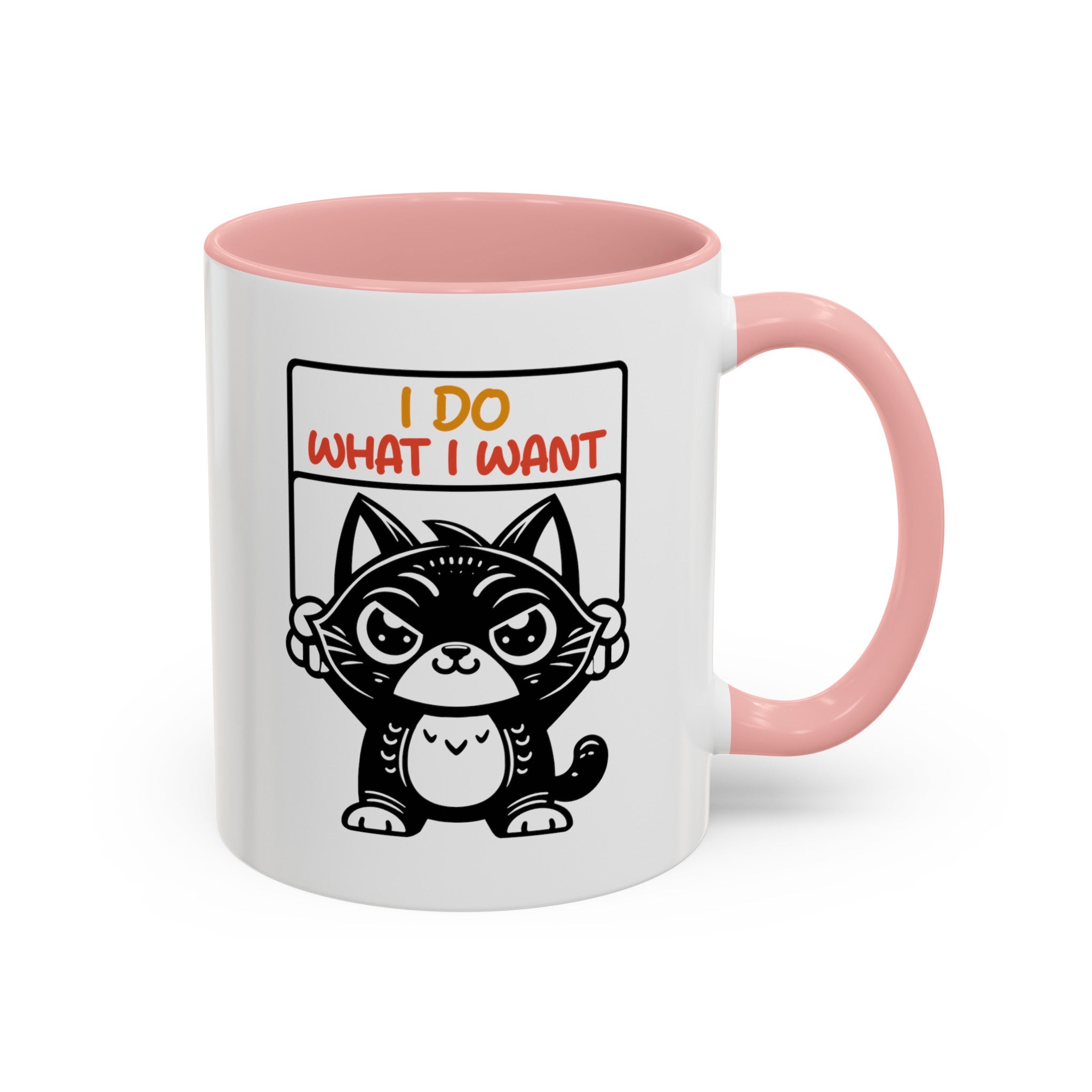 I do what I want funny cat Accent Coffee Mug (11, 15oz)