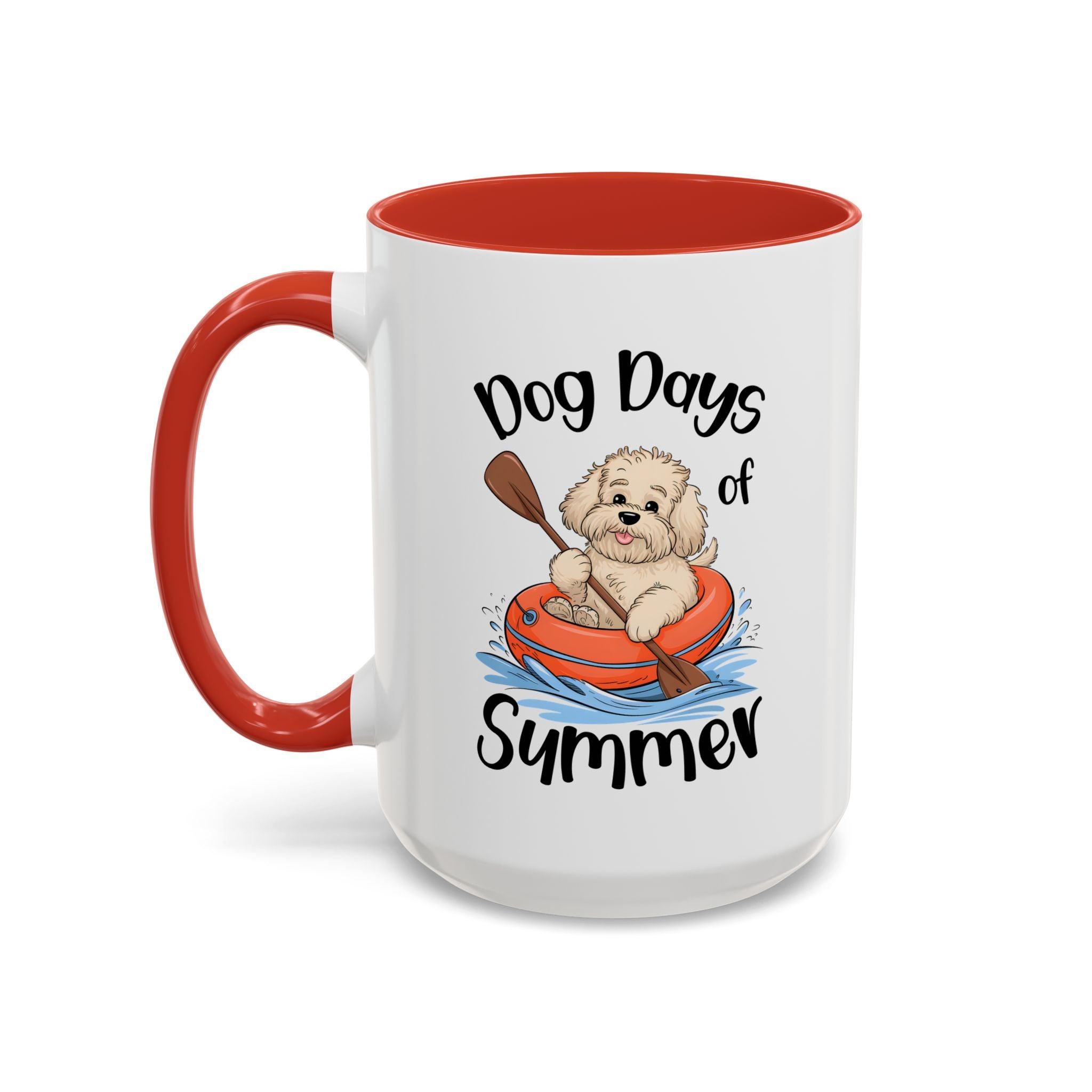 Dog Days of Summer Coffee Mug, Cute Dog Mug, Pet Lover Gift, Summer Vibes, Beach Decor, Fun Pet Cup, Canoeing Dog Design