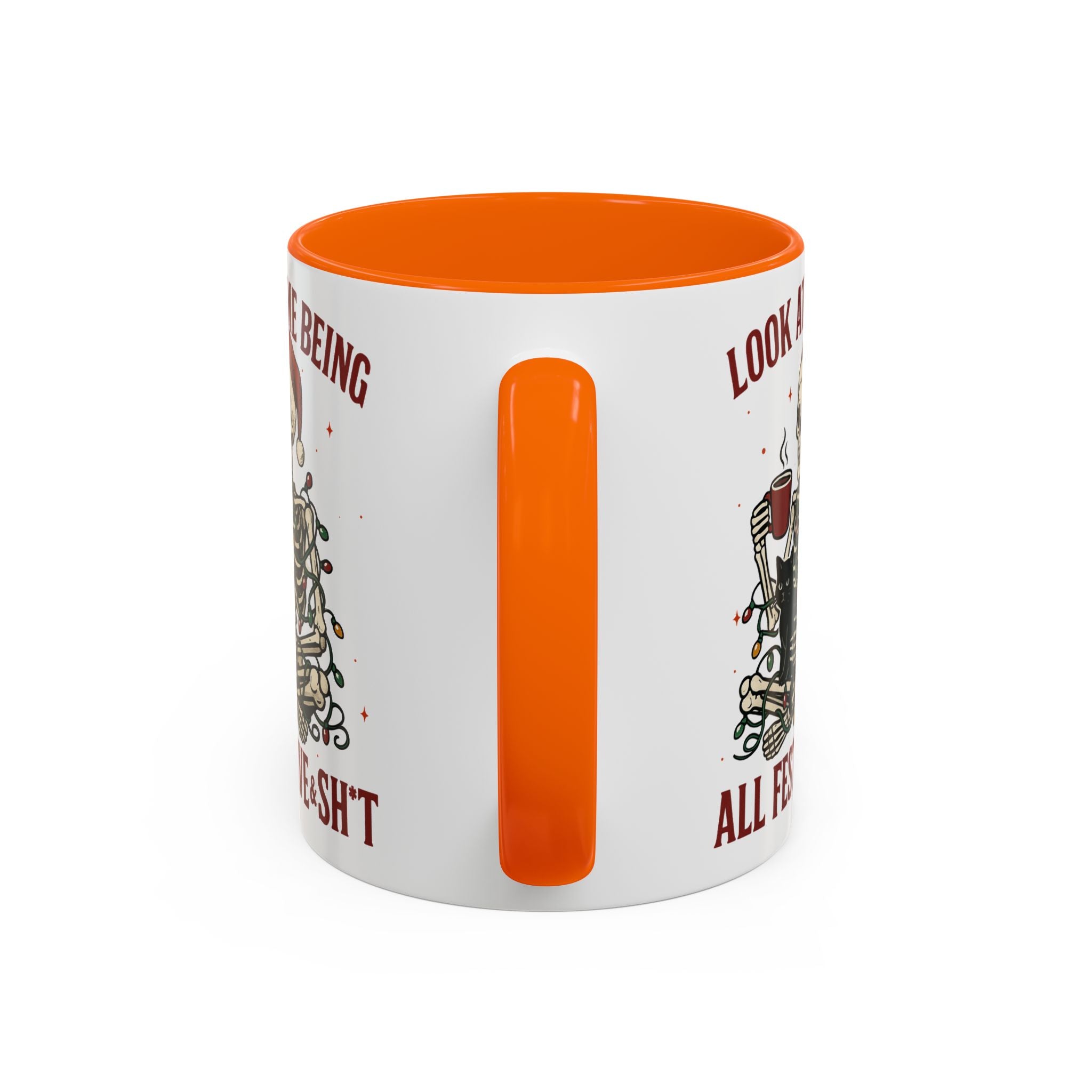 Festive Skeleton Christmas cheer winter Coffee Mug funny adult humor cup