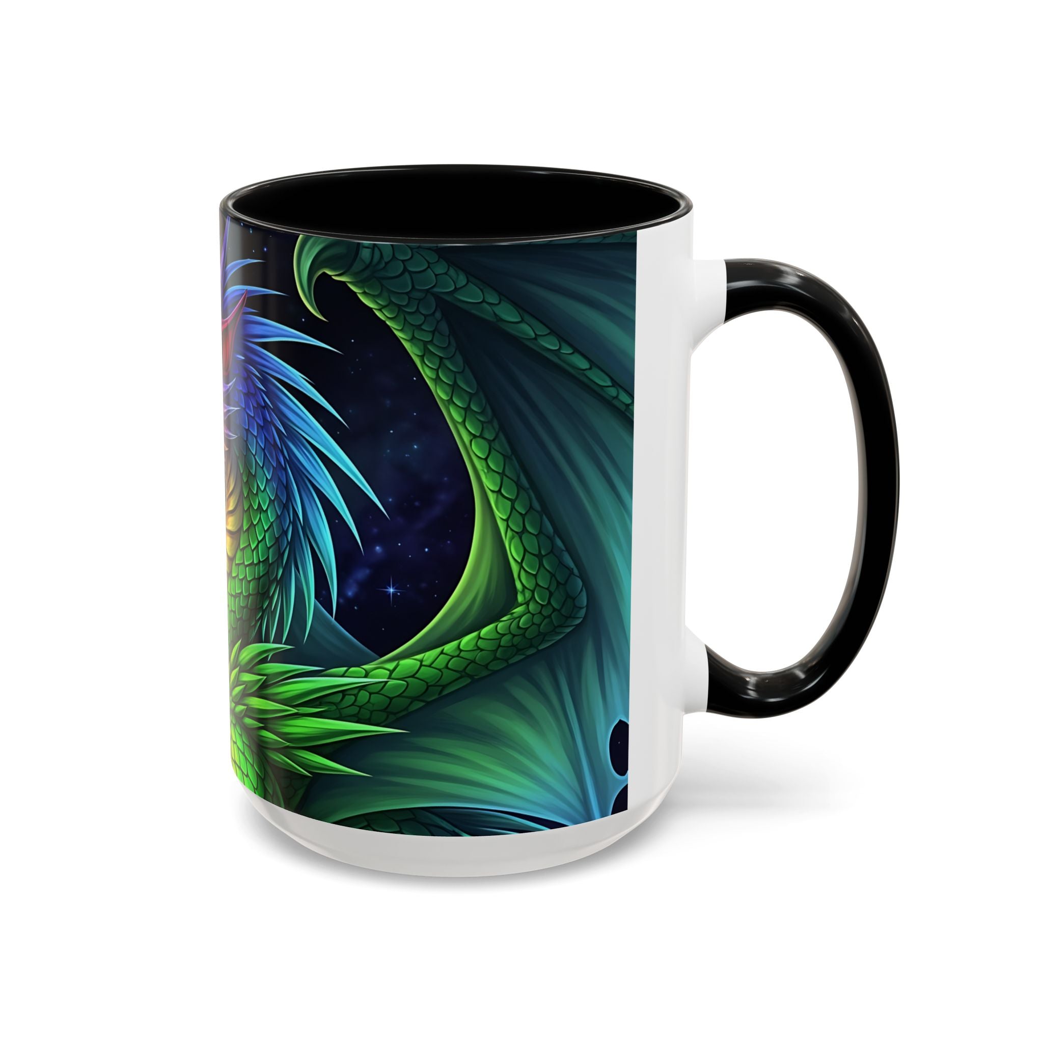green  Dragon Accent Coffee Mug - 11 & 15oz Fantasy Drinkware