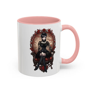 Gothic Elegance Coffee Mug - Unique Black Accent Mug for Witchy Vibes, Perfect Gift for Halloween, Goth Decor, Coffee Lovers, & Spooky