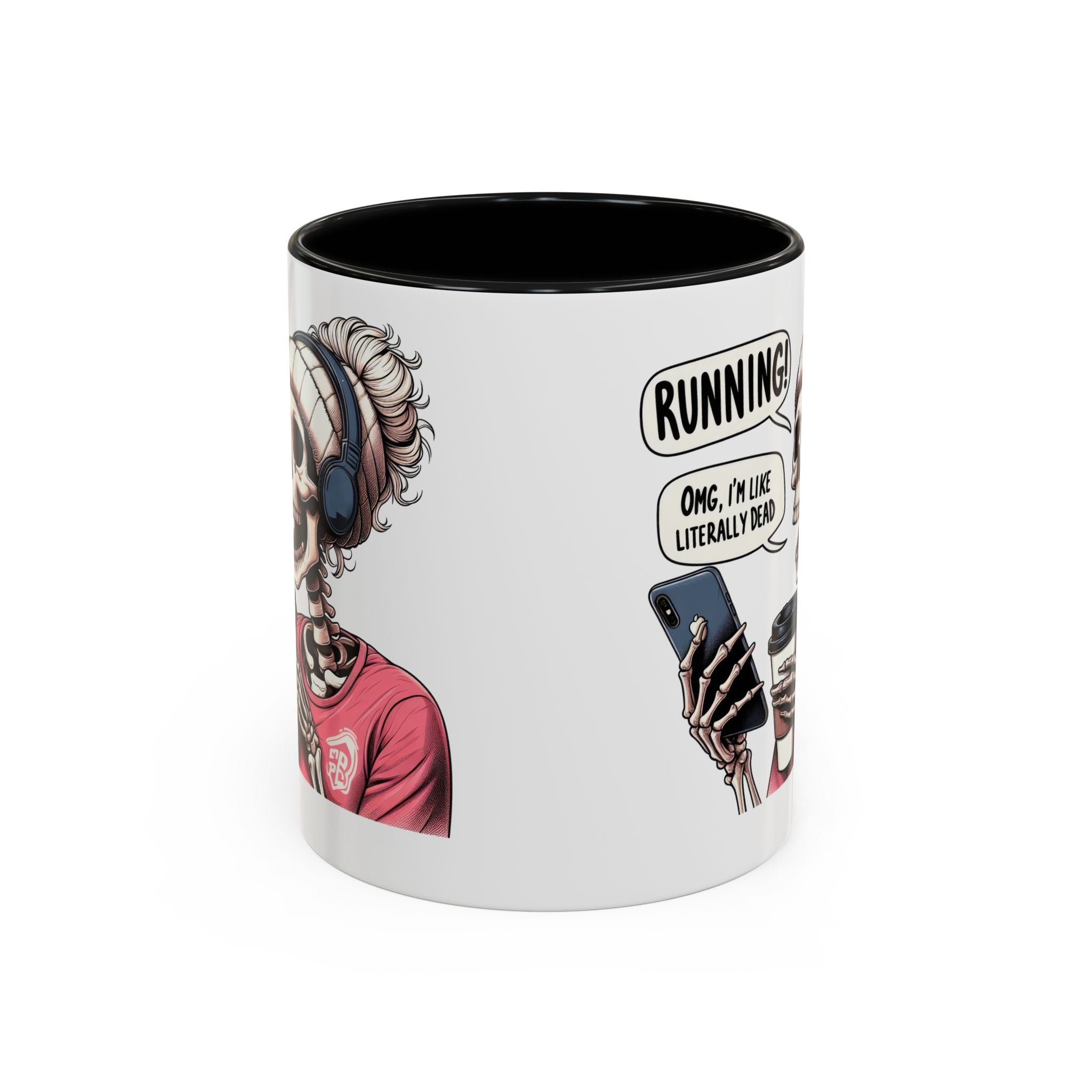 Running Skeleton Coffee Mug - Perfect for Fitness Lovers, Halloween Decor, Gift for Runners, Funny Tea Cup, Workout Enthusiast