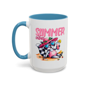 Summer Vibes Accent Coffee Mug - Fun & Colorful Design for Relaxing Moments