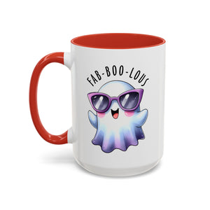 Fab-Boo-Lous Ghost Coffee Mug | Cute Halloween Mug, Fun Gift for Ghost Lovers, Spooky Seasonal Decor, Adorable Tea Cup